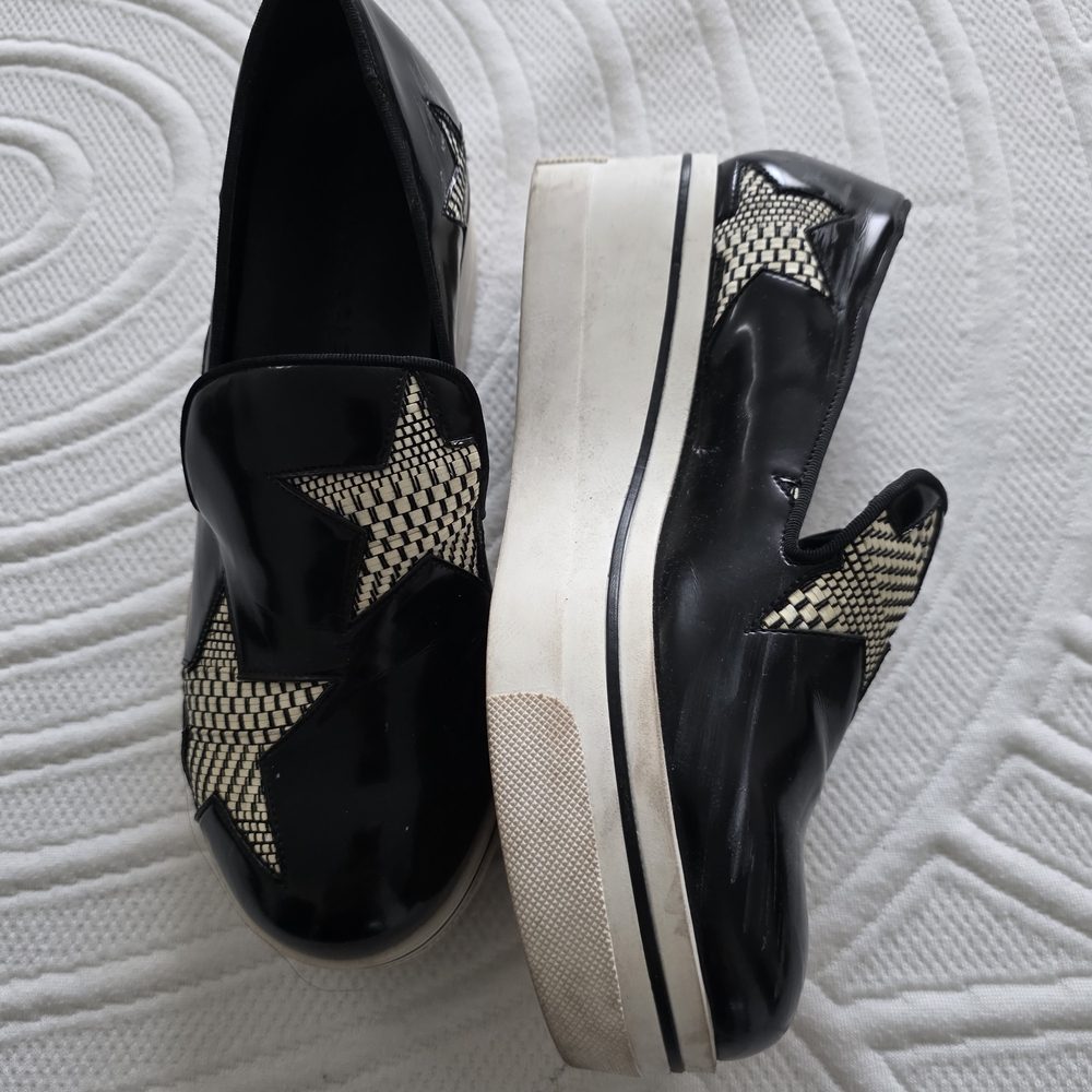 Stella McCartney Black and White Star Loafers - Picture 5 of 8